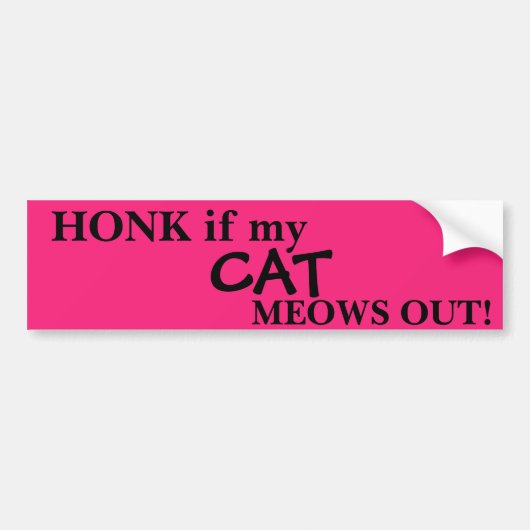 "HONK if my CAT out" Bumpersticker (Voorkant)