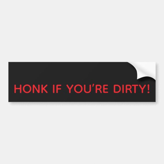 HONK IF YOU’RE DIRTY! BUMPER STICKER (Voorkant)