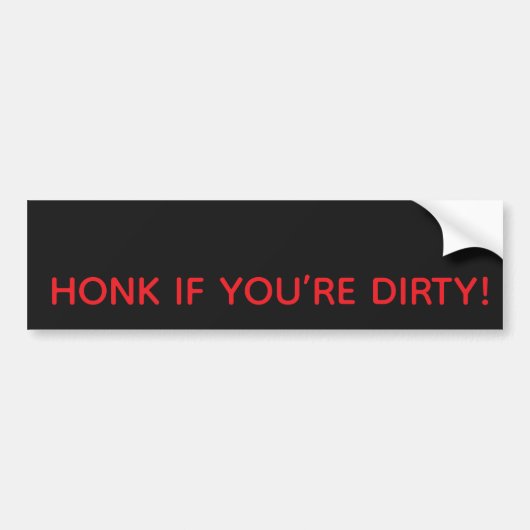 HONK IF YOU’RE DIRTY! BUMPER STICKER (Voorkant)