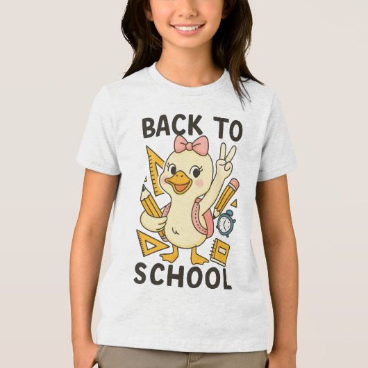 🎒 Honk If You’re Ready for School – Cute Goose Tri-Blend Shirt (Voorkant)