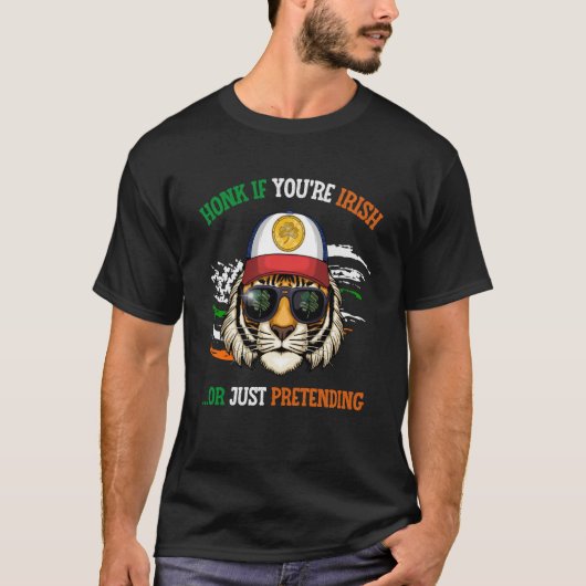 Honk If You're Irish Saint Patricks Day Shamrock T T-shirt (Voorkant)