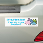 Honk je Horn als je mijn Knockers kunt zien. Bumpersticker (Op auto)