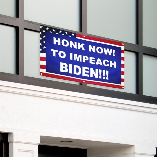 Honk nu om Biden te belemmeren Spandoek (Buitenkant Gebouw)