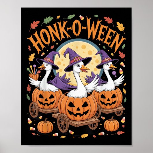 Honk-o-ween grappige ganzen Halloween kostuum voor Poster (Voorkant)