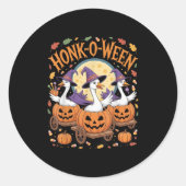 Honk-o-ween grappige ganzen Halloween kostuum voor Ronde Sticker (Voorkant)