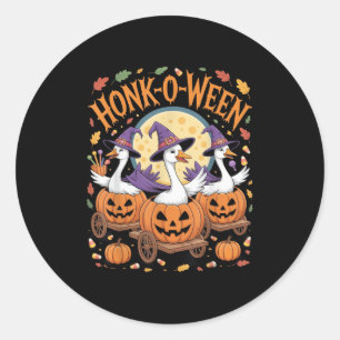 Honk-o-ween grappige ganzen Halloween kostuum voor Ronde Sticker