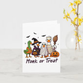 Honk of Behandel Goose Halloween Kostuum Fun Kaart (Gele Bloem)
