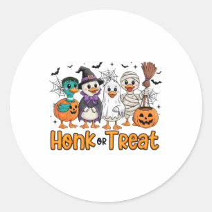 Honk of Behandel Grappige Gans Halloween Kostuum S Ronde Sticker