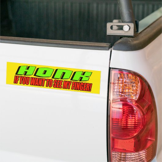 Honk om mijn vinger Bumpersticker te zien (Op Truck)