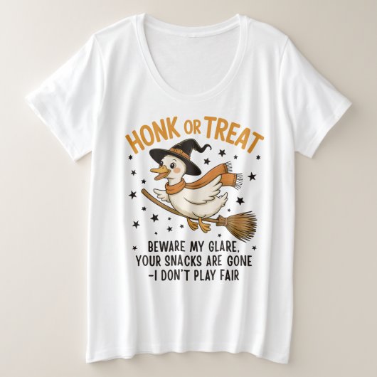 Honk or Treat Funny Halloween Goose Grote Maat T-shirt (Design voorkant)