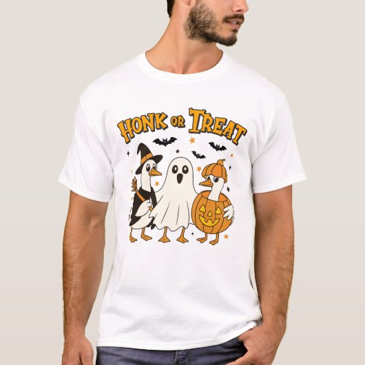 Honk or Treat Halloween Goose T-shirt (Voorkant)