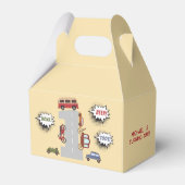 Honk piep toot retro voertuigen eerste jongen verj bedankdoosjes (Achterkant)