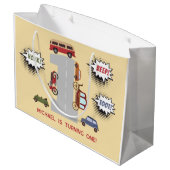 Honk piep toot retro voertuigen eerste jongen verj groot cadeauzakje (Achterkant Gekanteld)