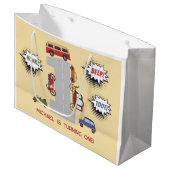 Honk piep toot retro voertuigen eerste jongen verj groot cadeauzakje (Voorkant Gekanteld)