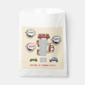 Honk piep toot retro voertuigen jongen verjaardag bedankzakje (Voorkant)