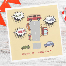 Honk piep toot retro voertuigen jongen verjaardag servet