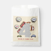 Honk piep toot retro voertuigen voort jongen verja bedankzakje (Voorkant)