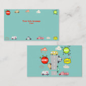 Honk piep toot voertuigen jongen verjaardag informatiekaartje (Voorkant / Achterkant)