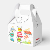 Honk piep van gelukkig voertuigen jongen verjaarda bedankdoosjes (Achterkant)