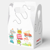 Honk piep van gelukkig voertuigen jongen verjaarda bedankdoosjes (Geopend)