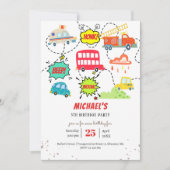 Honk piep van gelukkig voertuigen jongen verjaarda kaart (Voorkant)