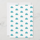 Honk piep van gelukkig voertuigen jongen verjaarda kaart (Achterkant)