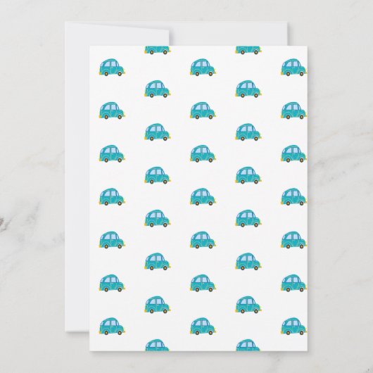 Honk piep van gelukkig voertuigen jongen verjaarda kaart (Achterkant)