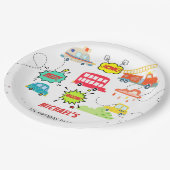 Honk piep van gelukkig voertuigen jongen verjaarda papieren bordje (Gekanteld)