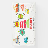 Honk piep van gelukkig voertuigen jongen verjaarda spandoek (Verticaal)