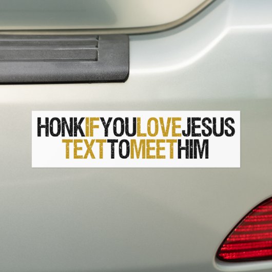 Honk Text Jesus Bumpersticker (Op auto)