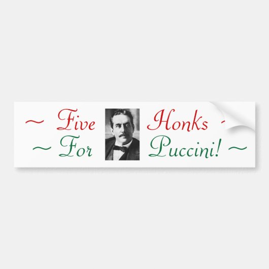 Honk voor de Bumpersticker van Puccini Elite (Voorkant)