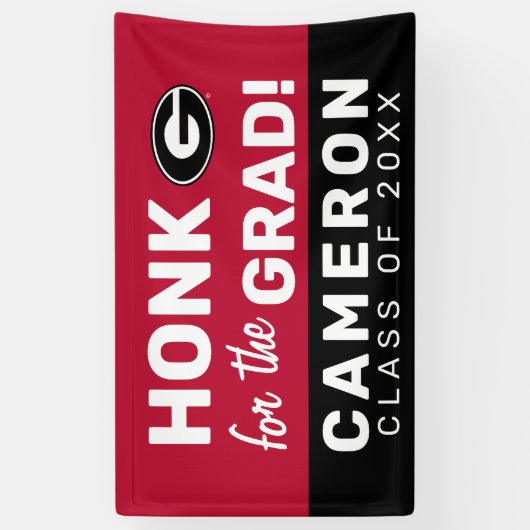 Honk voor het Georgische Afstudeerder Spandoek (Verticaal)