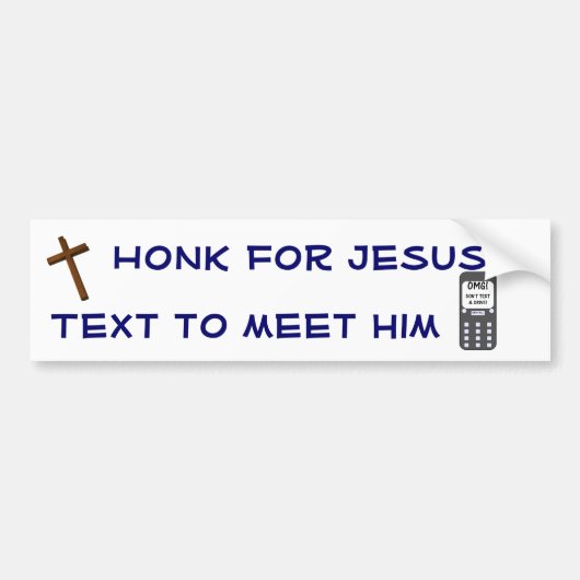 Honk voor Jezus Bumpersticker (Voorkant)