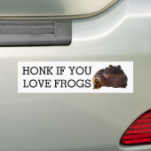 Honk voor kikkers bumpersticker (Op auto)