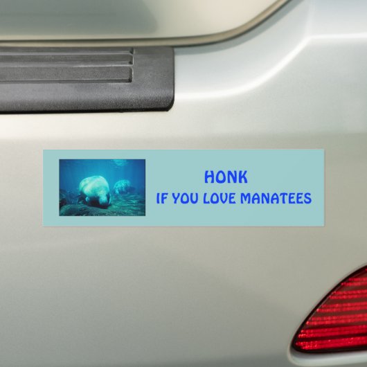 Honk voor Manatees Bumpersticker (Op auto)