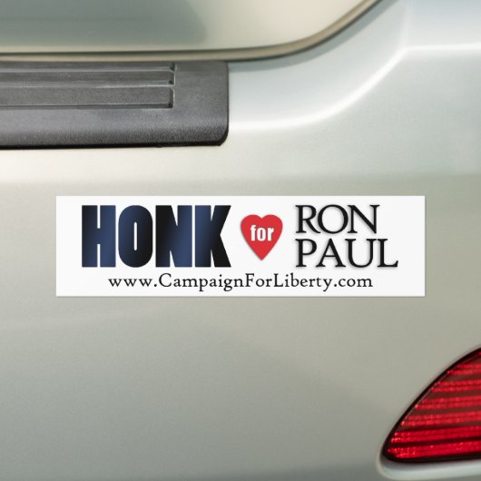 Honk voor Ron Paul Bumpersticker (Op auto)