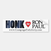 Honk voor Ron Paul Bumpersticker (Voorkant)
