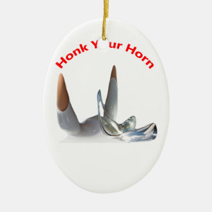 Honk Your Horn-Oval Ornaments Keramisch Ornament