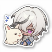 Honkai Star Rail Chibi Arlan en Peppy Sticker (Voorkant)