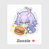Honkai Star Rail Chibi Bailu Burger Sticker (Vel)