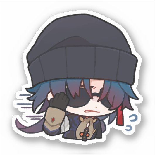 Honkai Star Rail Chibi Blade Incognito Sticker (Voorkant)