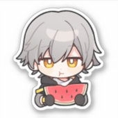 Honkai Star Rail Chibi Caelus Watermelon Sticker (Voorkant)