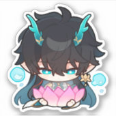 Honkai Star Rail Chibi Dan Heng IL Lotus Sticker (Voorkant)
