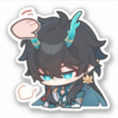 Honkai Star Rail Chibi Dan Heng IL Pat Sticker (Voorkant)