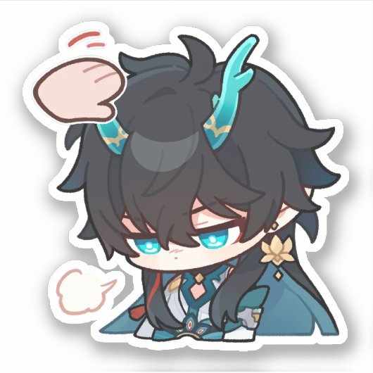 Honkai Star Rail Chibi Dan Heng IL Pat Sticker (Voorkant)