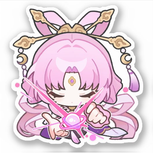 Honkai Star Rail Chibi Fu Xuan waarzeggerij Sticke Sticker (Voorkant)