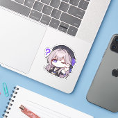 Honkai Star Rail Chibi Herta Sticker (Laptop met iPhone)