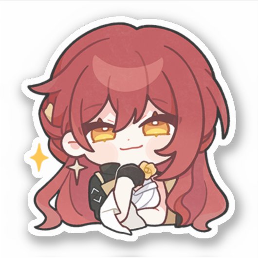 Honkai Star Rail Chibi Himeko Sticker (Voorkant)