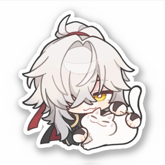 Honkai Star Rail Chibi Jing Yuan Kat Sticker (Voorkant)