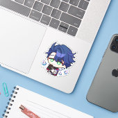 Honkai Star Rail Chibi Sampo Sticker (Laptop met iPhone)